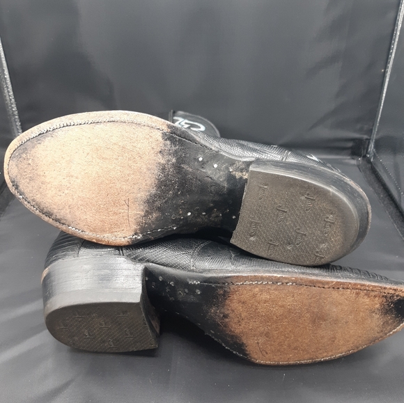 Justin - Size 8 Justin 8313 Men's Exotic Western Boot with Black Lizard Foot - Picture 3 of 6